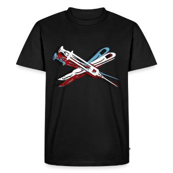 surgeon - Men's Premium Organic T-Shirt - black - Front - Nico (187cm)