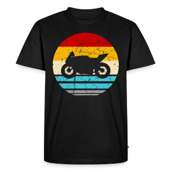 Motorcycle Biker Motorcycles Cross - Men's Premium Organic T-Shirt - black - Front - Nico (187cm)