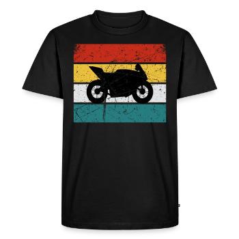 Motorcycle Biker Motorcycles Cross - Men's Premium Organic T-Shirt - black - Front - Nico (187cm)