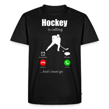 Icehocke puck cadeau hockey hockey floorball - T-shirt Premium bio Homme - noir - Devant - Nico (187cm)