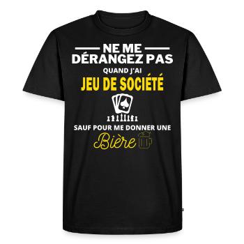 jeu de société et bière humour alcool - T-shirt Premium bio Homme - noir - Devant - Nico (187cm)