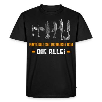 Hecht Angeln Angler Pike - Männer Premium Bio T-Shirt - Schwarz - Vorne - Nico (187cm)