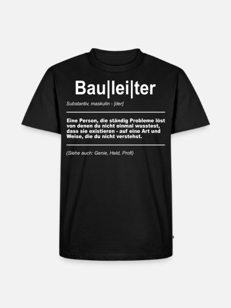 Bauleiter Baustelle Bauherr - Männer Premium Bio T-Shirt - Schwarz