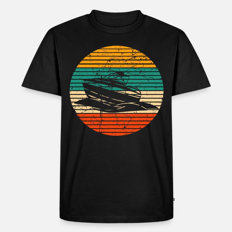 Motorboot Boot Kapitän Bootfahren - Männer Premium Bio T-Shirt - Schwarz