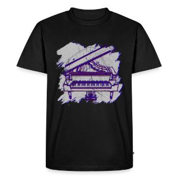 Piano Gift Grand Piano Tshirt Piano Digital Piano - Men's Premium Organic T-Shirt - black - Front - Nico (187cm)