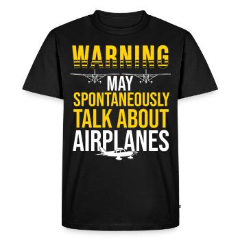 May Spontaneously Talk About Airplanes Aircraft Pi - T-shirt Premium bio Homme - noir - Devant - Nico (187cm)