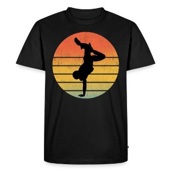 Breakdance Breakdancing Breakdancer Vintage Retro - Men's Premium Organic T-Shirt - black - Front - Nico (187cm)