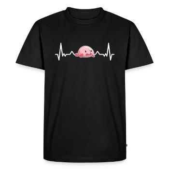 Blobfish heartbeat ugly fish gift - Men's Premium Organic T-Shirt - black - Front - Nico (187cm)