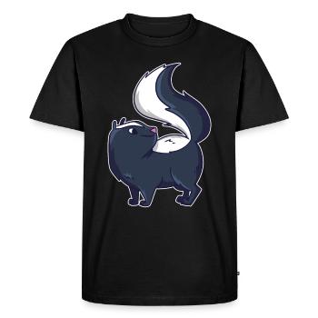 Doux putois graphismes puants Skunk cadeau - T-shirt Premium bio Homme - noir - Devant - Nico (187cm)