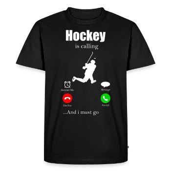 Icehocke puck cadeau hockey hockey floorball - T-shirt Premium bio Homme - noir - Devant - Nico (187cm)