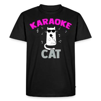 Karaoke Machine Cat Vocalist Microphone Singer Kar - T-shirt Premium bio Homme - noir - Devant - Nico (187cm)