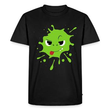 Monstres Enfants visage doux insolent taches de peinture Splash - T-shirt Premium bio Homme - noir - Devant - Nico (187cm)