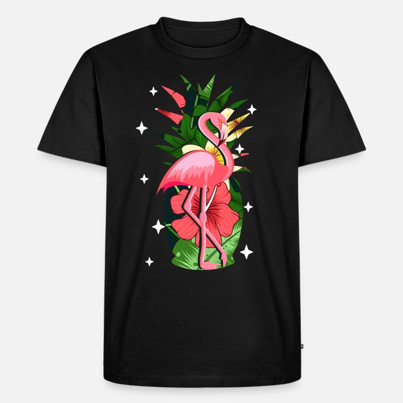 Flamingo Rosa - Männer Premium Bio T-Shirt - Schwarz