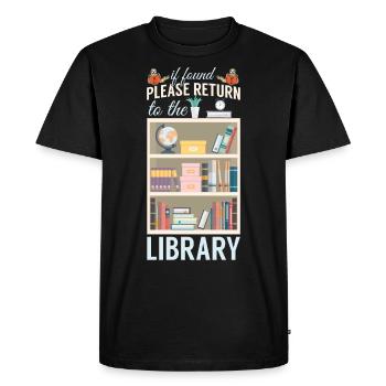 Livre Lire Littérature - T-shirt Premium bio Homme - noir - Devant - Nico (187cm)