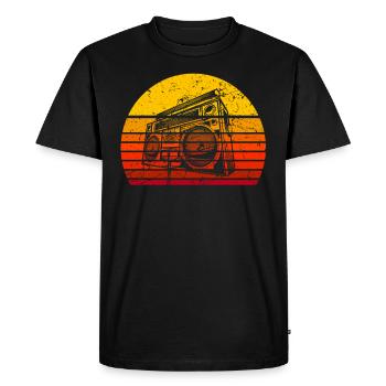 Retro Radio - T-shirt Premium bio Homme - noir - Devant - Nico (187cm)