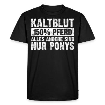 Kaltblut Pferd - Männer Premium Bio T-Shirt - Schwarz - Vorne - Nico (187cm)
