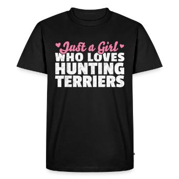 Fille le chasseur allemand aime le sort - T-shirt Premium bio Homme - noir - Devant - Nico (187cm)