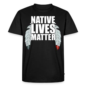 Native Lives Matter Indigenous American Blood Head - T-shirt Premium bio Homme - noir - Devant - Nico (187cm)