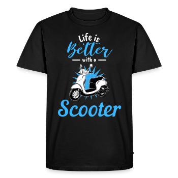 Living with scooter ride motorcycle moped bike - Men's Premium Organic T-Shirt - black - Front - Nico (187cm)