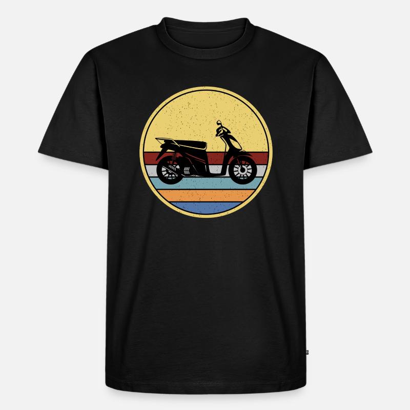 Motorroller Rollerfahrer Motorrad - Männer Premium Bio T-Shirt - Schwarz