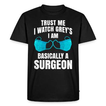 Chirurgien docteur - T-shirt Premium bio Homme - noir - Devant - Nico (187cm)