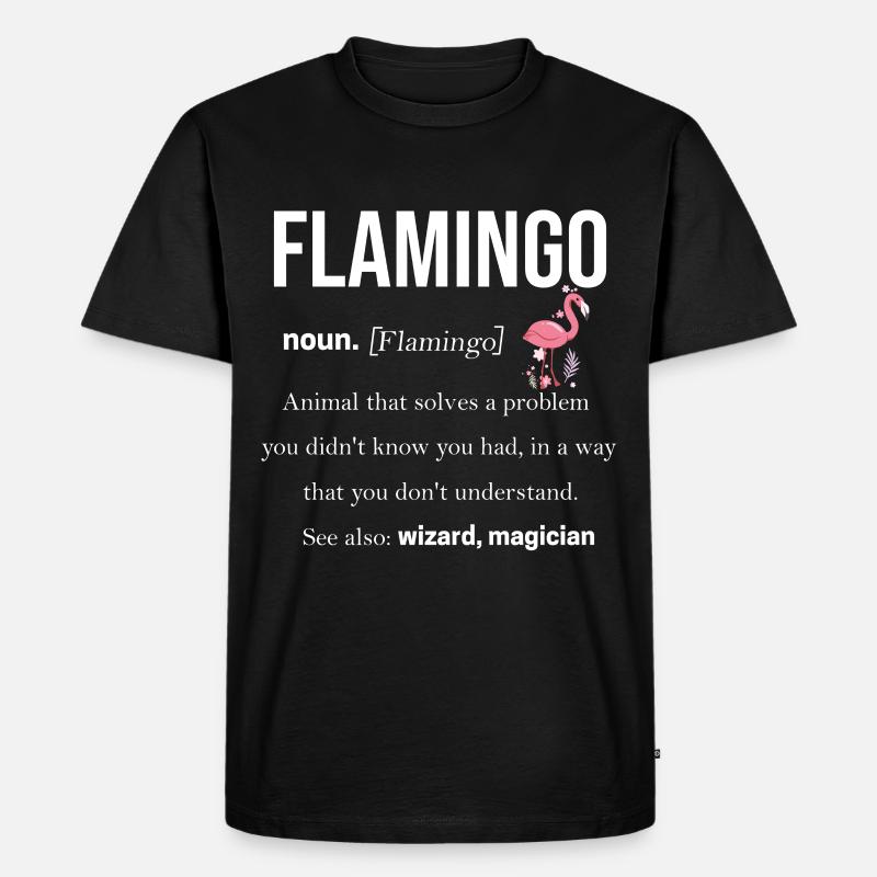 Flamingo - Männer Premium Bio T-Shirt - Schwarz
