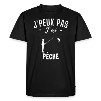 je peux pas j ai pêche humour pêche - T-shirt Premium bio Homme - noir - Devant - Nico (187cm)