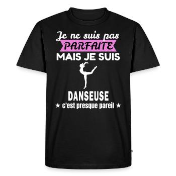 je ne suis pas parfaite danseuse humour danseuse - T-shirt Premium bio Homme - noir - Devant - Nico (187cm)
