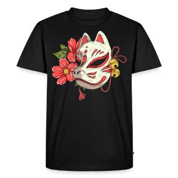 Kitsune Manga Japon Anime japonais - T-shirt Premium bio Homme - noir - Devant - Nico (187cm)