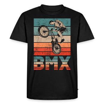 BMX Rétro rétro cyclistes idée cadeau - T-shirt Premium bio Homme - noir - Devant - Nico (187cm)