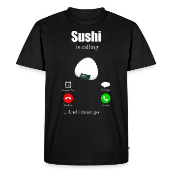 Sushi - T-shirt Premium bio Homme - noir - Devant - Nico (187cm)