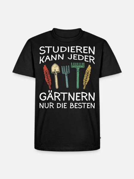 Gärtner Garten Gartenarbeit - Männer Premium Bio T-Shirt - Schwarz