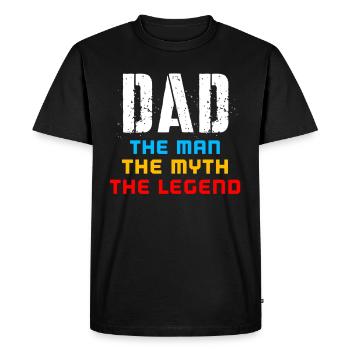 Fête des Pères, Fête des Pères, Fête des Pères, Fête des Pères - T-shirt Premium bio Homme - noir - Devant - Nico (187cm)
