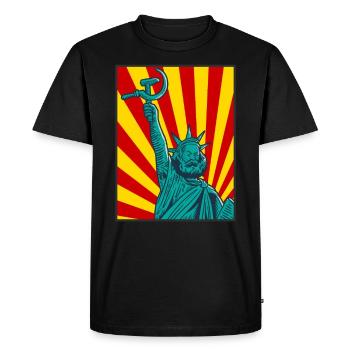 Énonciation socialiste drôle au sujet du socialisme ! - T-shirt Premium bio Homme - noir - Devant - Nico (187cm)
