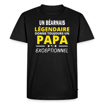 un BÉARNAIS légendaire drôle papa exceptionnel - T-shirt Premium bio Homme - noir - Devant - Nico (187cm)