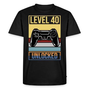 40th Birthday Birthday 1981 Gaming Level 40 - Men's Premium Organic T-Shirt - black - Front - Nico (187cm)