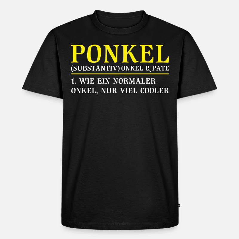 Ponkel | Pate & Onkel - Männer Premium Bio T-Shirt - Schwarz