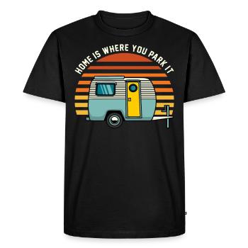Camping Camping Caravane Camping Camper Camping - T-shirt Premium bio Homme - noir - Devant - Nico (187cm)