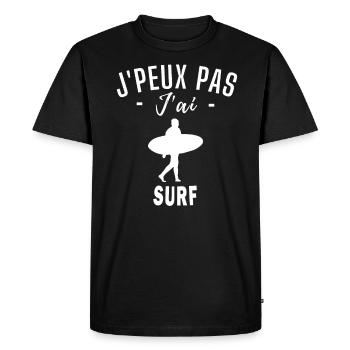 je peux pas j ai surf humour surf - T-shirt Premium bio Homme - noir - Devant - Nico (187cm)