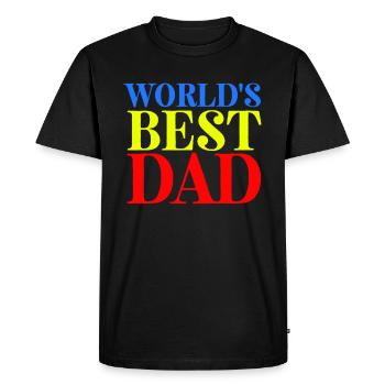Fête des Pères, Fête des Pères, Fête des Pères, Fête des Pères - T-shirt Premium bio Homme - noir - Devant - Nico (187cm)
