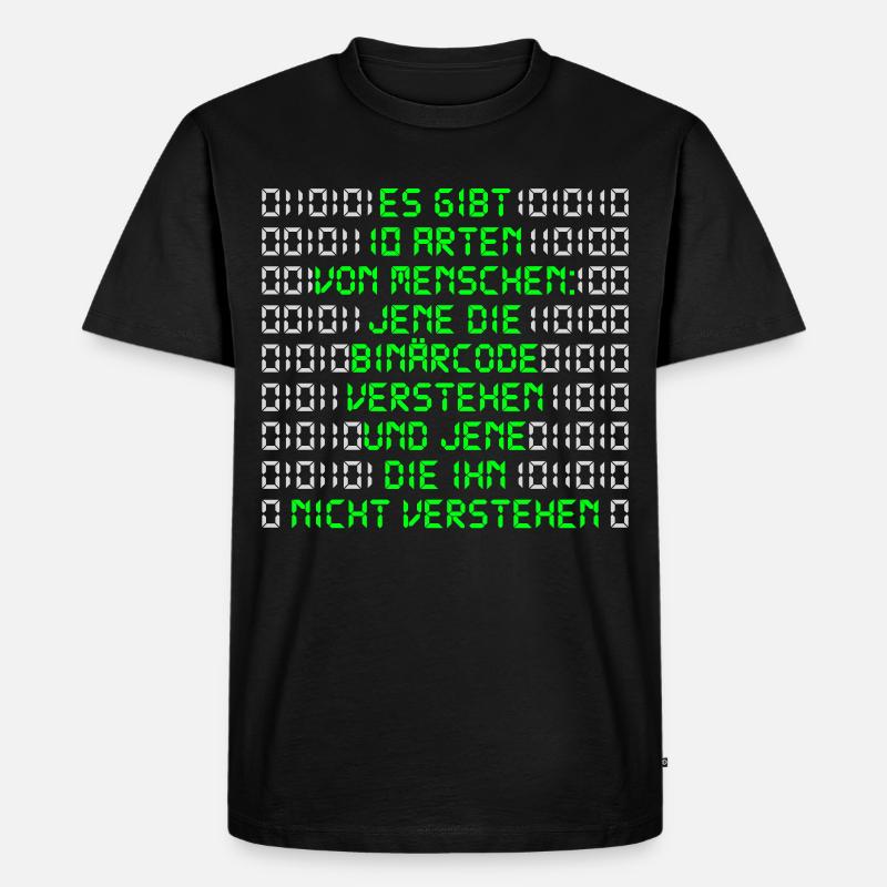 Informatikerer Programmierer Binärcode Nerd - Männer Premium Bio T-Shirt - Schwarz