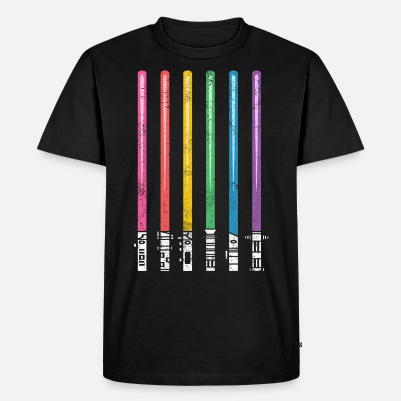 Pride Regenbogen CSD LGBT - Männer Premium Bio T-Shirt - Schwarz