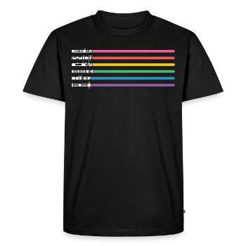 LGBT CSD Gay Pride Arc-en-ciel Sabre laser - T-shirt Premium bio Homme - noir - Devant - Nico (187cm)