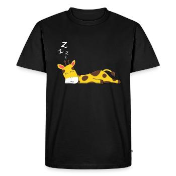 Girafe sommeil Motif du sommeil - T-shirt Premium bio Homme - noir - Devant - Nico (187cm)