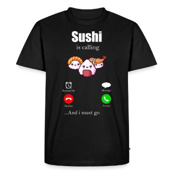 sushi - Men's Premium Organic T-Shirt - black - Front - Nico (187cm)