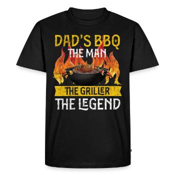 Smoker Dad's BBQ The Man The - Men's Premium Organic T-Shirt - black - Front - Nico (187cm)