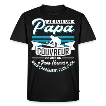 Je Suis Un Papa Couvreur - T-shirt Premium bio Homme - noir - Devant - Nico (187cm)