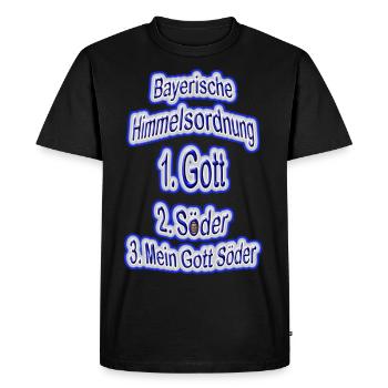 Bayerische Ordnung mein Gott Söder jokebank - Männer Premium Bio T-Shirt - Schwarz - Vorne - Nico (187cm)