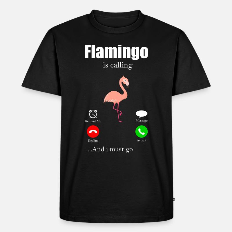 Flamingo - Männer Premium Bio T-Shirt - Schwarz