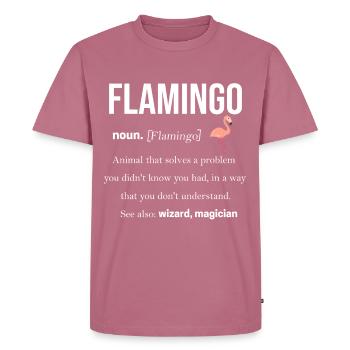 Flamingo - Männer Premium Bio T-Shirt - Mauve - Vorne - Nico (187cm)